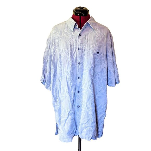 KONA KAI Trading Company Hawaiian Shirt Blue Men Size 2X  Silk Blend  Button Up - Picture 1 of 9